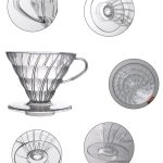 V60  قمع شفاف قطعة واحدة