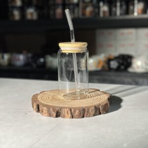 كاسة مدورة بغطاي ومصاصة حجم وسط
