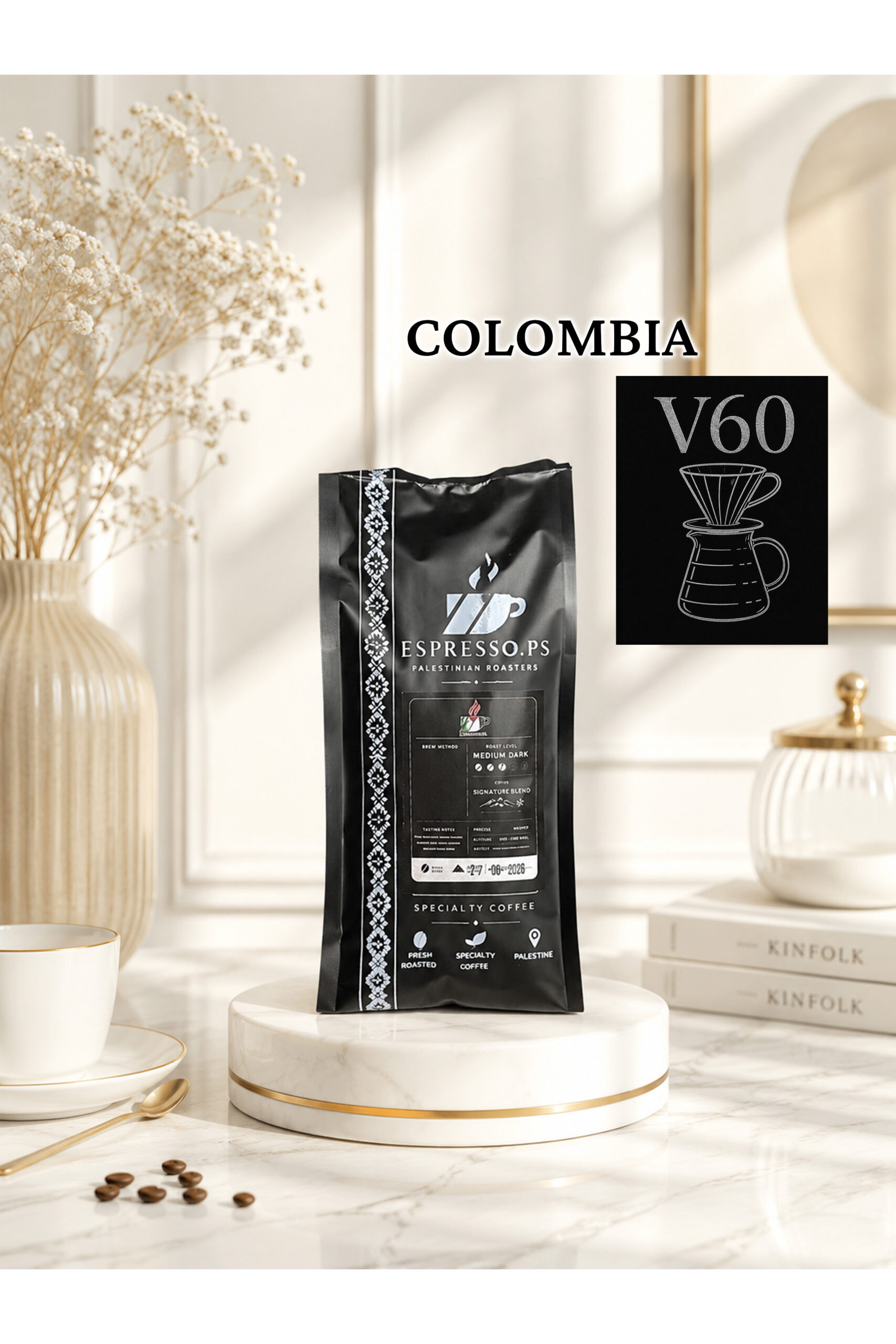COLOMBIA 250G V60 قهوة كولومبية مطحونة 250 غرام V60 - الصورة 1