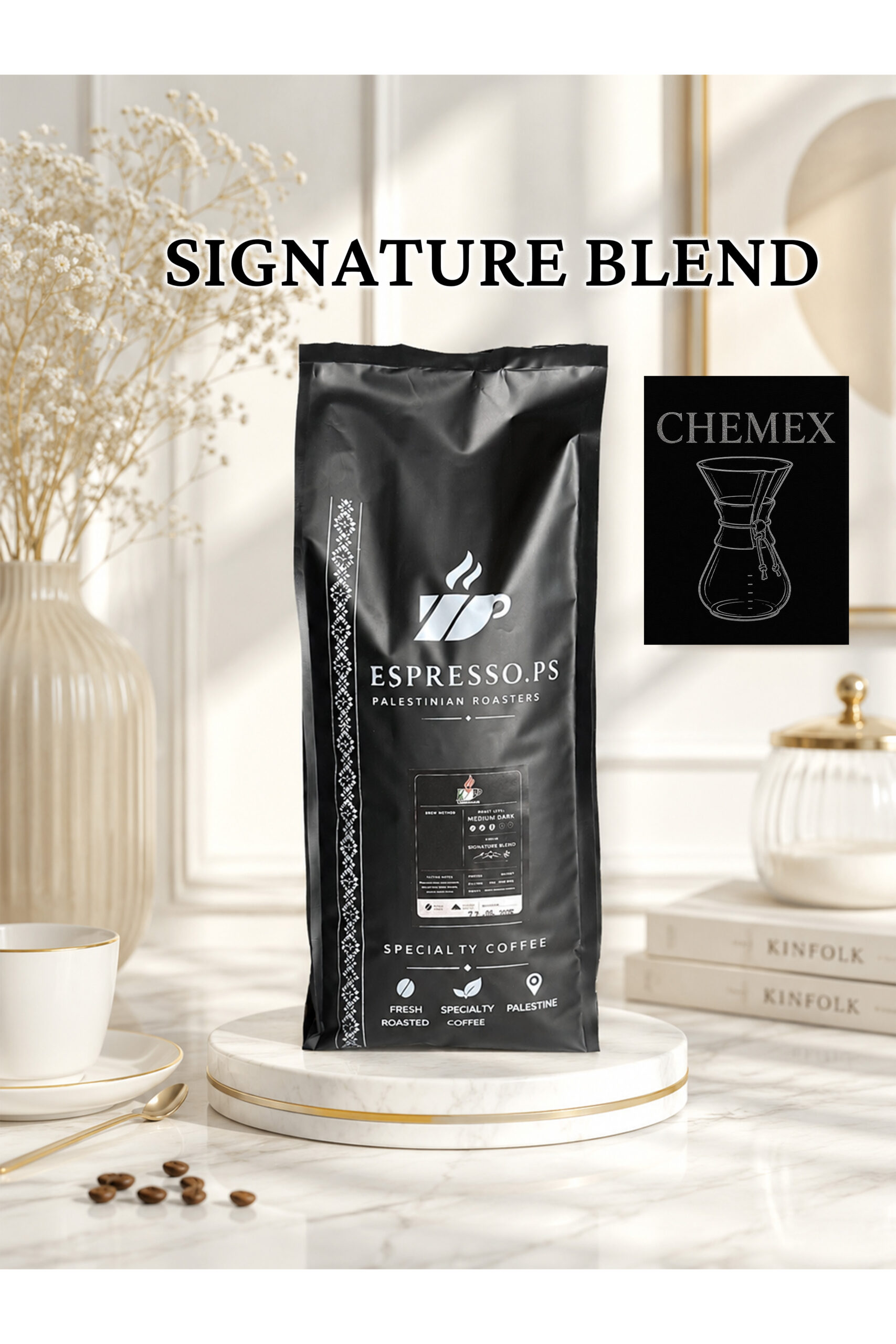 SIGNATURE BLEND 1KG CHEMEX قهوة سجناتشر بليند مطحونة 1 كيلو كيمكس - الصورة 1